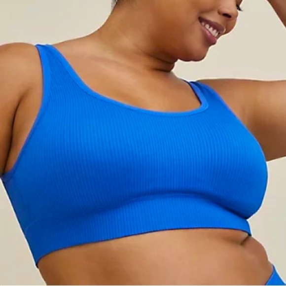 Torrid Blue Ribbed Seamless Bralette! NWT! Sizes 0X, 1X & 3X - Picture 2 of 4